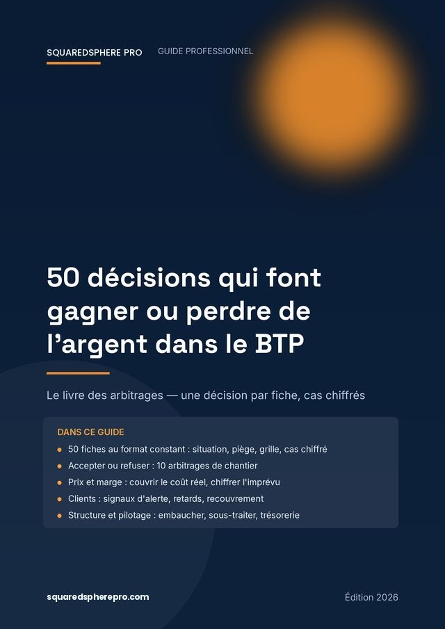 Couverture : 50 décisions qui font gagner ou perdre de l'argent dans le BTP