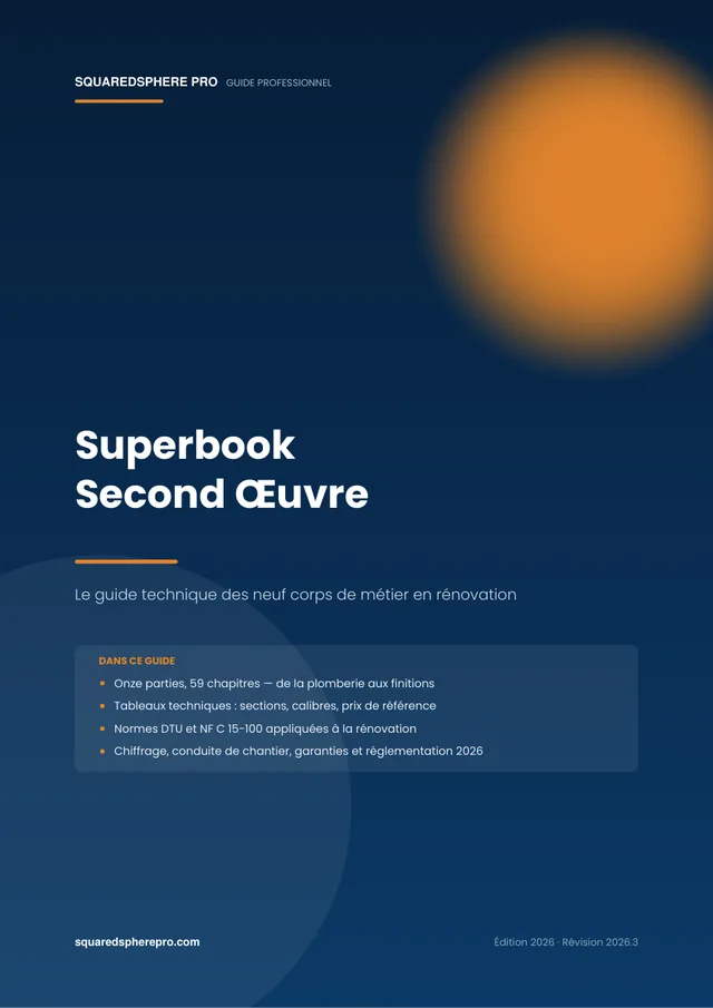 Couverture du Superbook Second Œuvre, guide technique des corps de métier