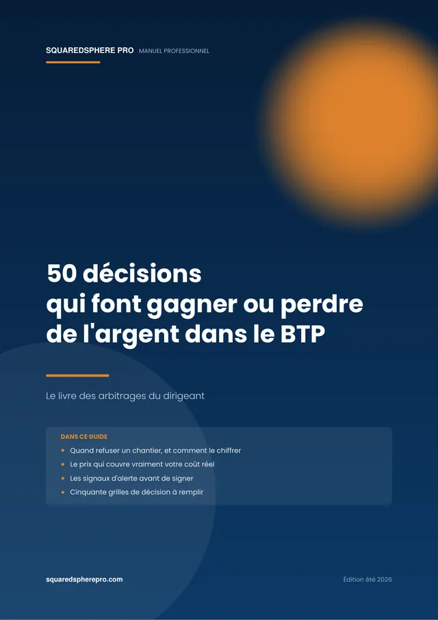 Page 1 de l’extrait du manuel 50 décisions qui font gagner ou perdre de l'argent dans le BTP