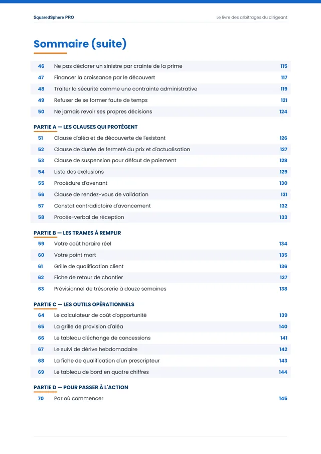 Page 4 de l’extrait du manuel 50 décisions qui font gagner ou perdre de l'argent dans le BTP