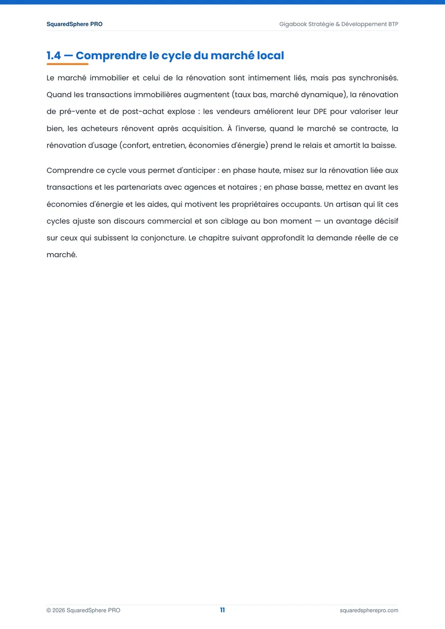 Page 11 de l’extrait du manuel Gigabook Stratégie & Développement BTP