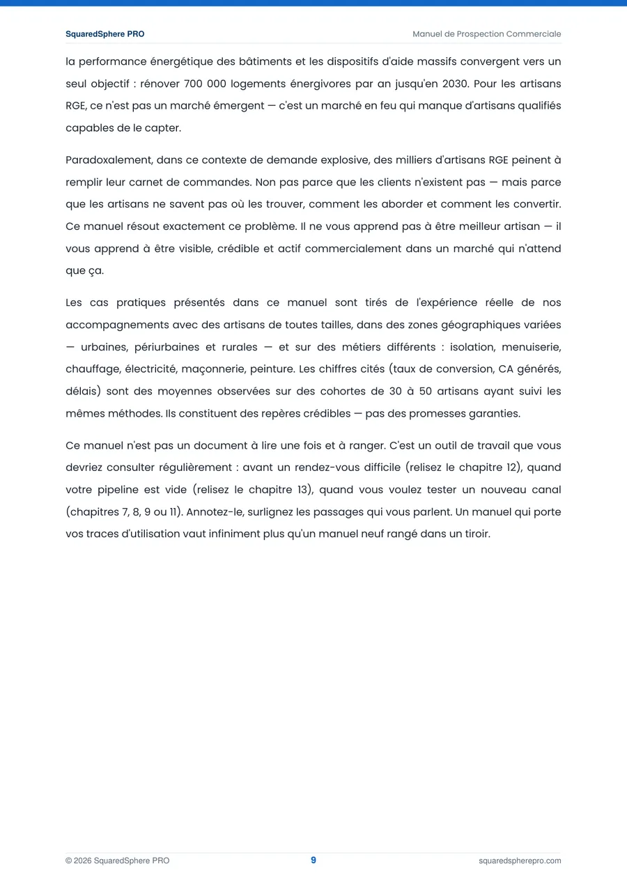 Page 10 de l’extrait du manuel Manuel de Prospection Commerciale
