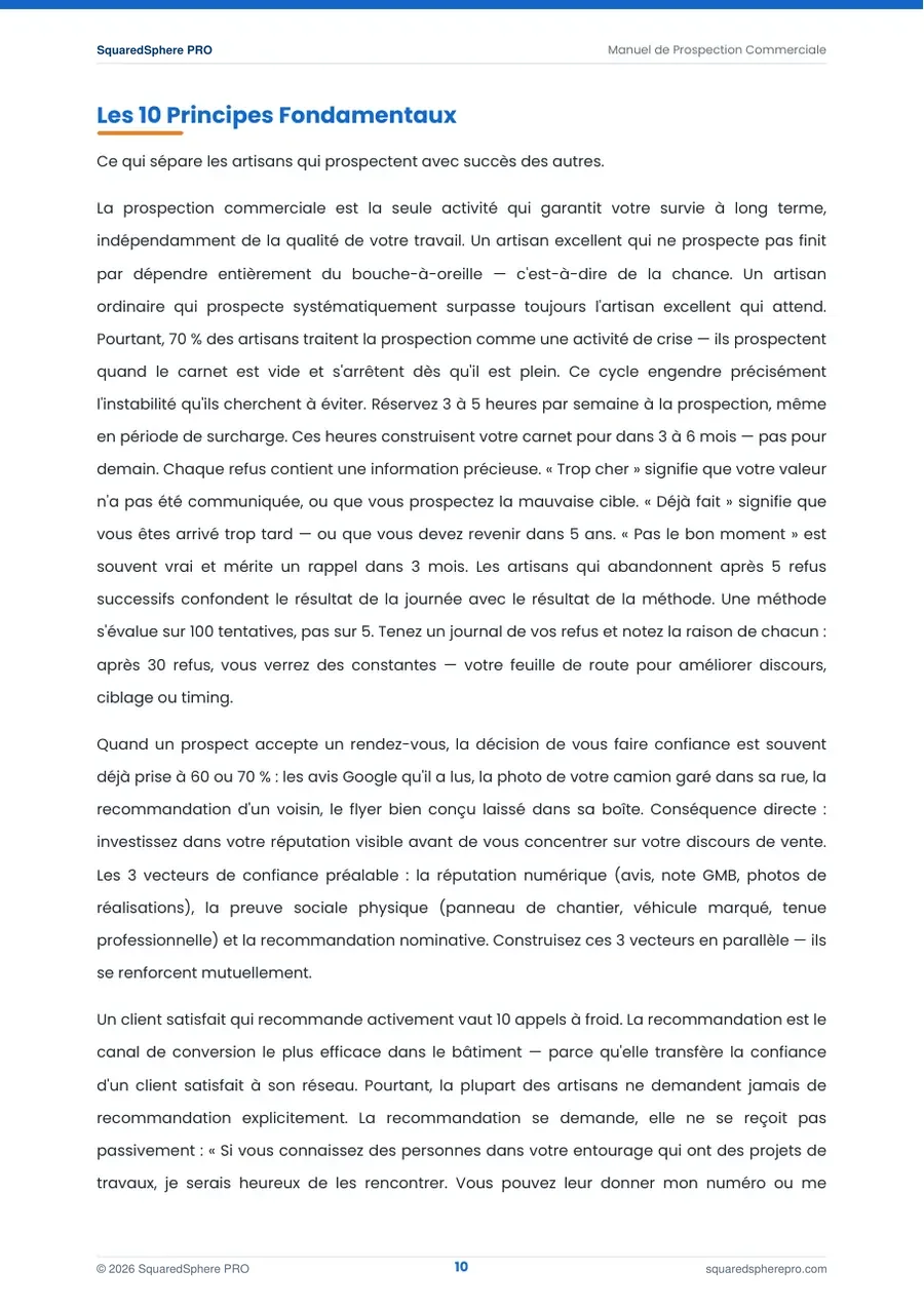 Page 11 de l’extrait du manuel Manuel de Prospection Commerciale