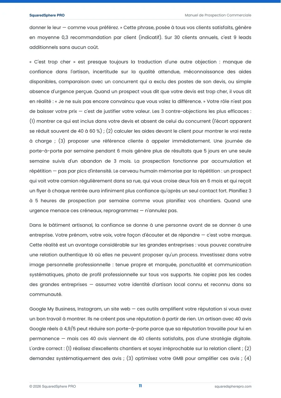 Page 12 de l’extrait du manuel Manuel de Prospection Commerciale