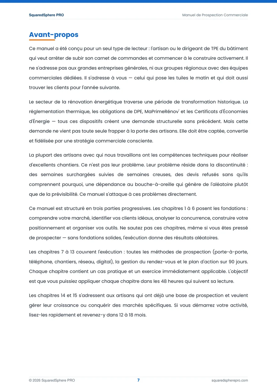 Page 8 de l’extrait du manuel Manuel de Prospection Commerciale